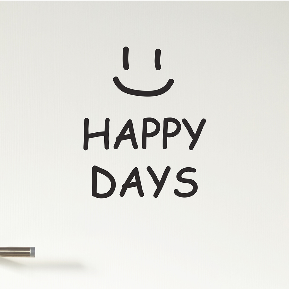 스마일 happy days 감성 레터링 인테리어 스티커 large : 코이핀즈