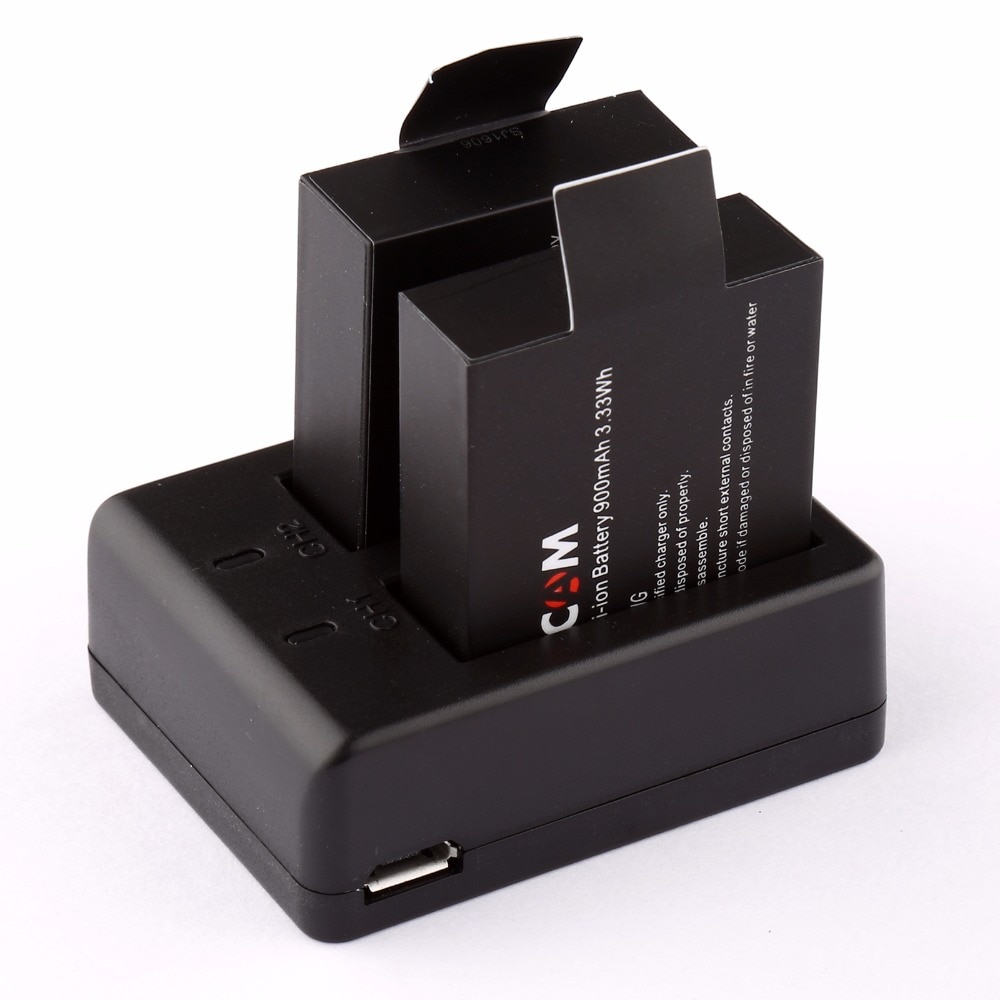 카메라배터리 새로운 원래 4pcs SJCAM sj4000 배터리  sj 4000 5000 6000 듀얼 USB 충전기 sj5000 sj6000 sj7000 SJ8000 카메라... 