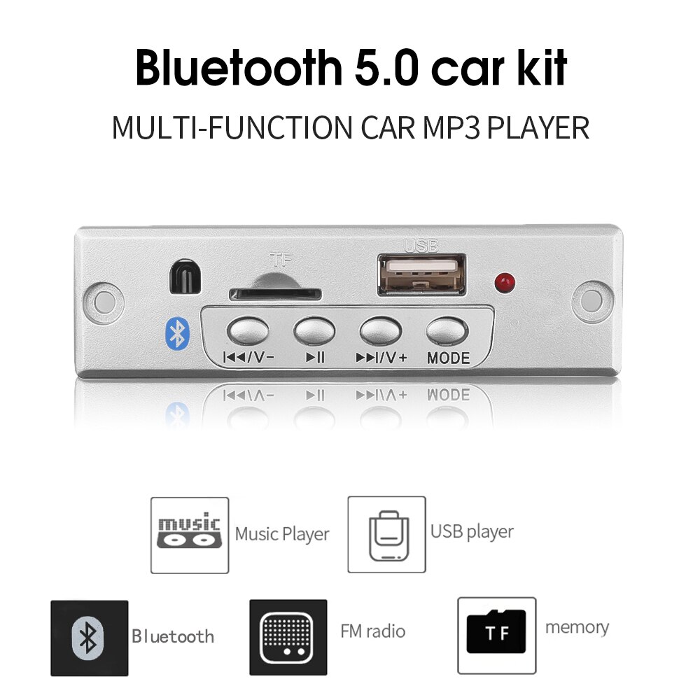DAC  블루투스 5.0 디코더 보드 MP3 플레이어 자동차 오디오 지원 USB TF FM 라디오 모듈 DC 5V 12V WMA WAV FLAC APE : 만물공구상
