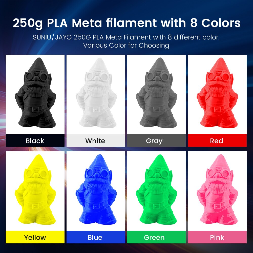 JAYO-PLA/PLA 메타 3D 프린터 필라멘트 1.75mm 250g x 8 3d PLA 인쇄 재료 용 빠른 : 밀키웨이311