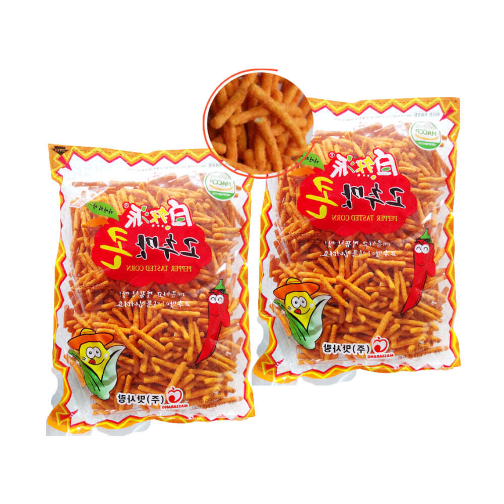 업소용 고추맛콘 매콤한 대용량 600gx2 호프 술집 노래방 포차 소맥 기본 안주 과자 스낵 : 라이프넛지