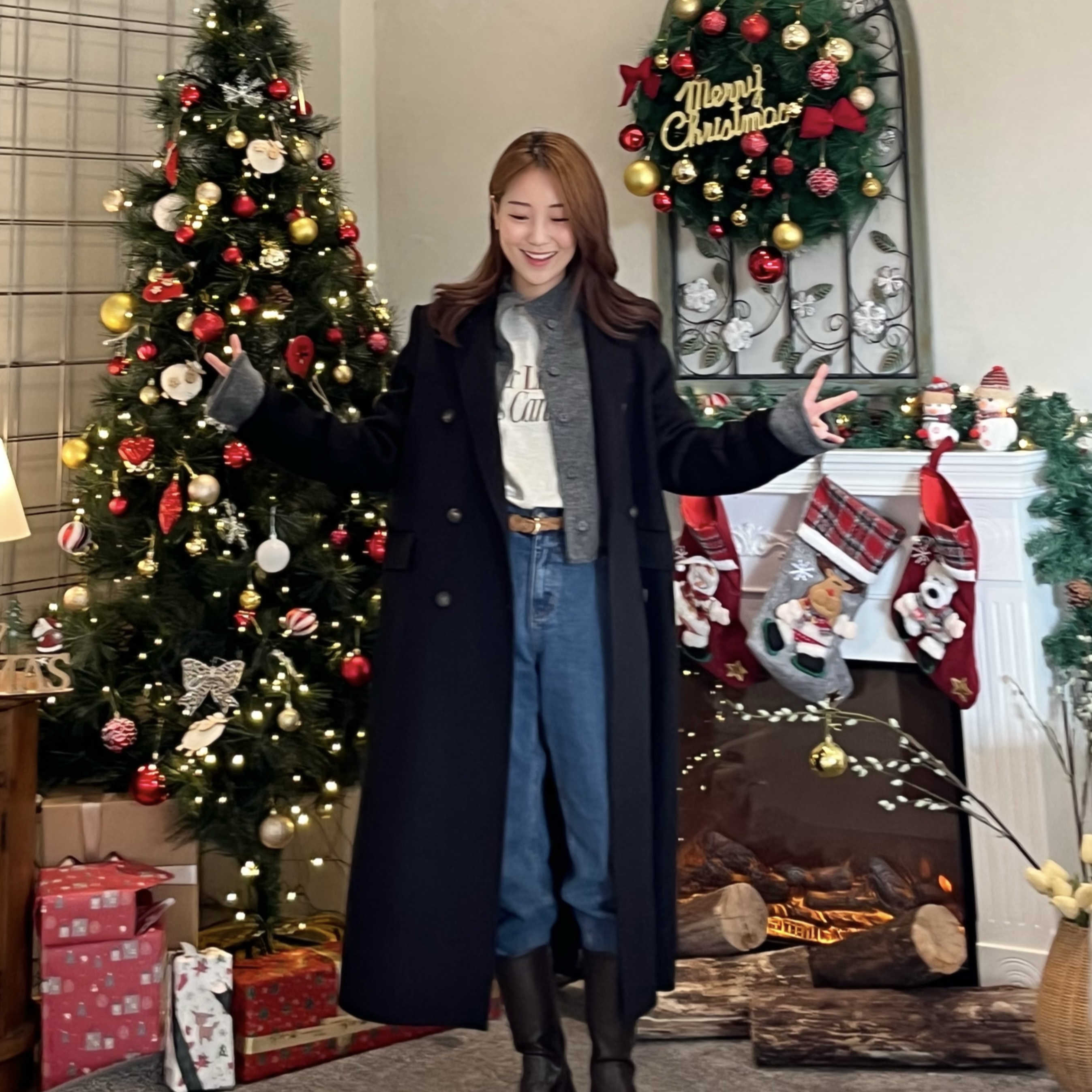 [시즌오프세일] 핸드메이드 코트 여성 울 롱 더블 코트 : 시즈에트