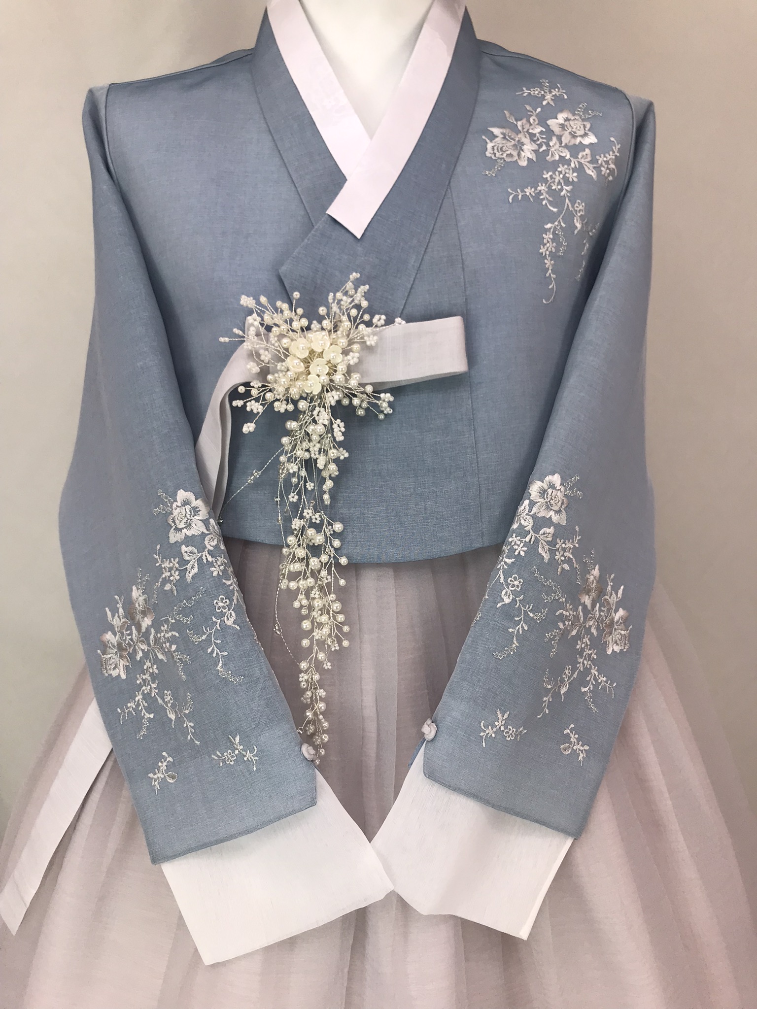 미인수한복대여 블루블루우아미인  혼주 하객 여자한복 결혼 돌잔치 : 미인수 한복