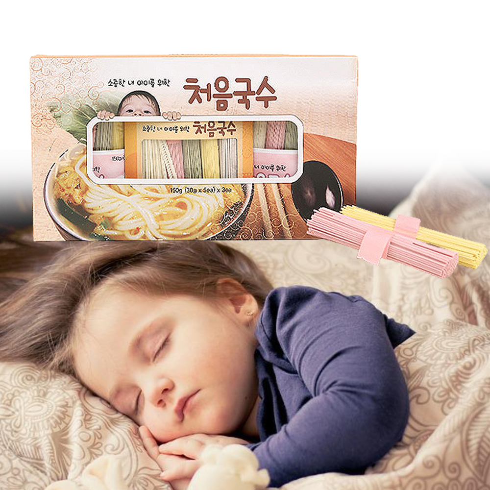 오색 연잎 발효국수 촉감놀이 유아소면 3팩 세트 : 먹거리촌