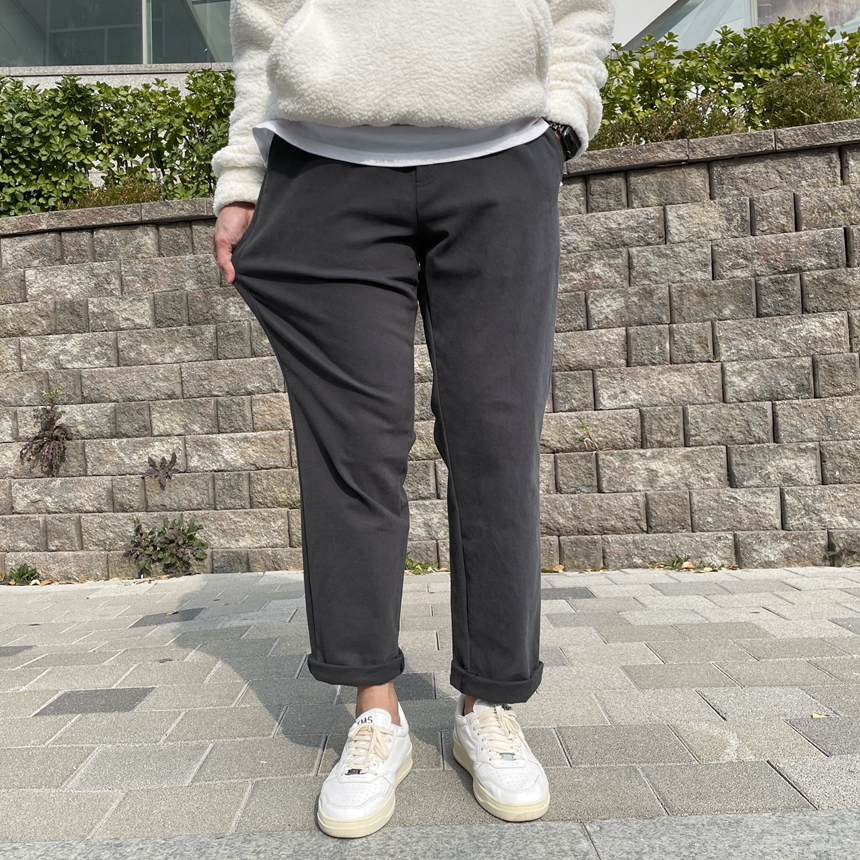 피그워싱 밴딩 스판 세미 와이드 면바지 : 조커스샵