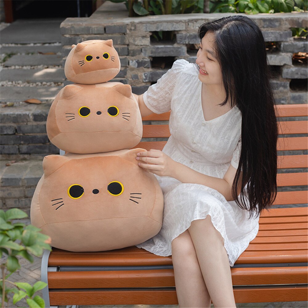 귀여운 인형 하트스러운 고양이 플러시 장난감 어린이용 18-55cm 뚱뚱한 베개 동물 쿠션 스퀴시 스마스 선물 : 까미유상점