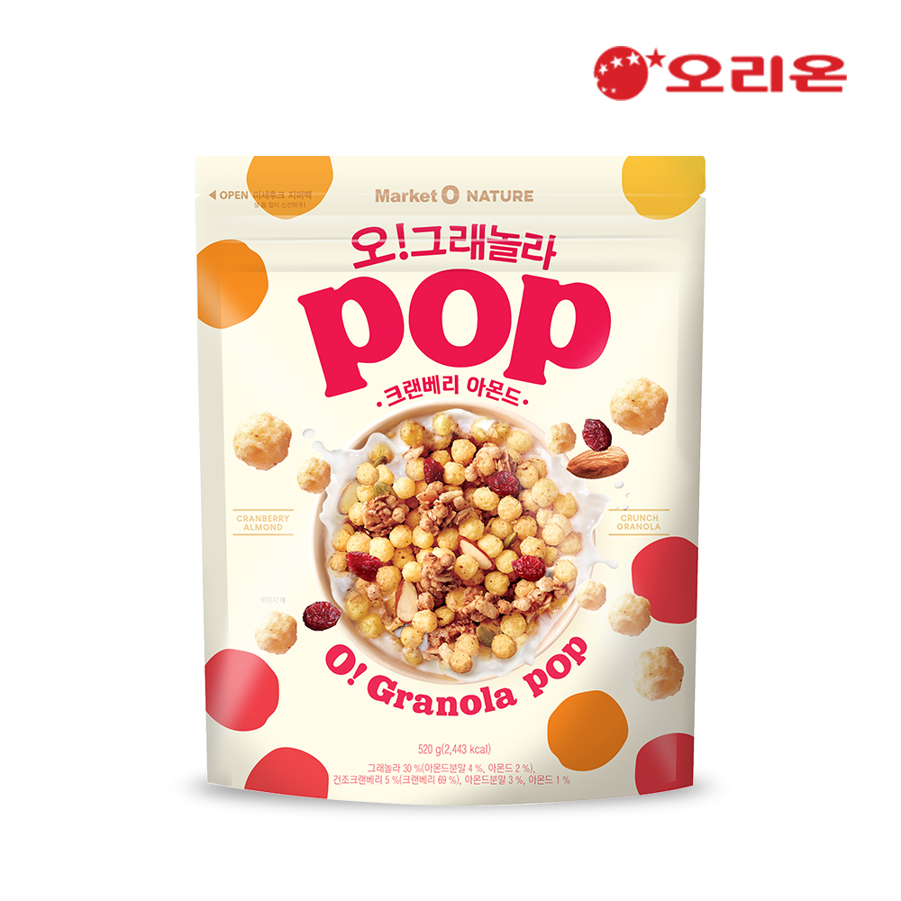 오리온 마켓오 오그래놀라 팝 크랜베리아몬드(520g) x 10개 : oneline20