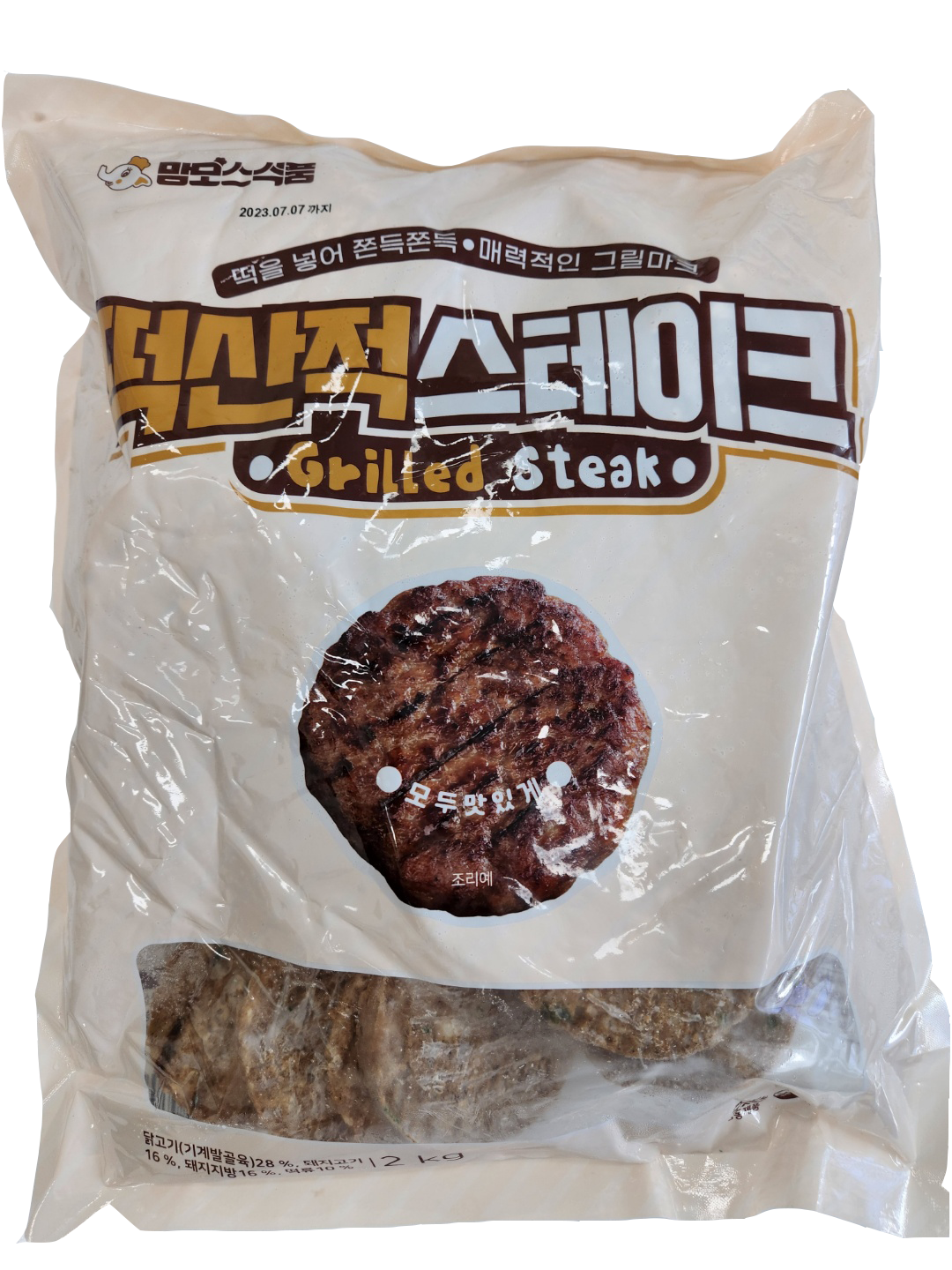 맘모스 떡산적 스테이크 2kg 떡갈비 스테이크 떡이들어있는 : 정직한유통