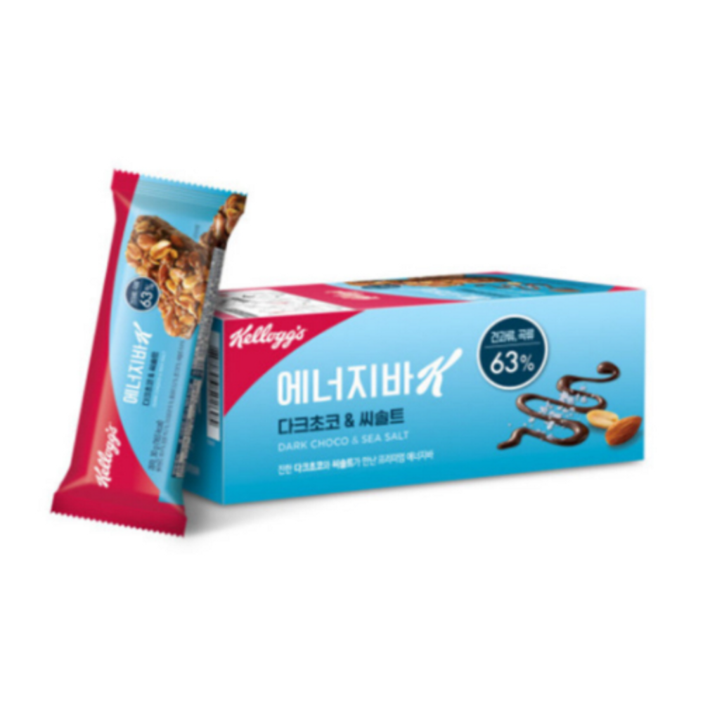 간편 에너지 충전 다크초코 씨솔트 에너지바 30g x 12개 : 와이비케이