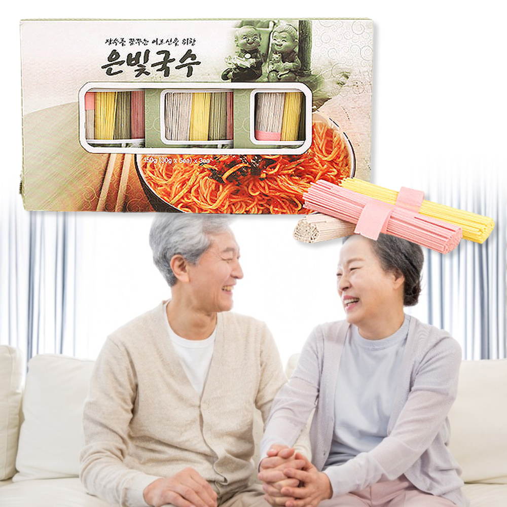 연잎 발효 자연재료 칼라 노인국수 소면 3팩 세트 : 먹거리촌