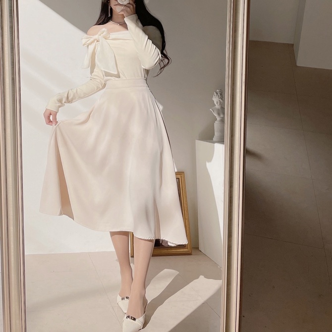 [무료배송] 미랑미랑 핏이예쁜 베이직 플레어 안나 롱스커트 : 미랑미랑-
