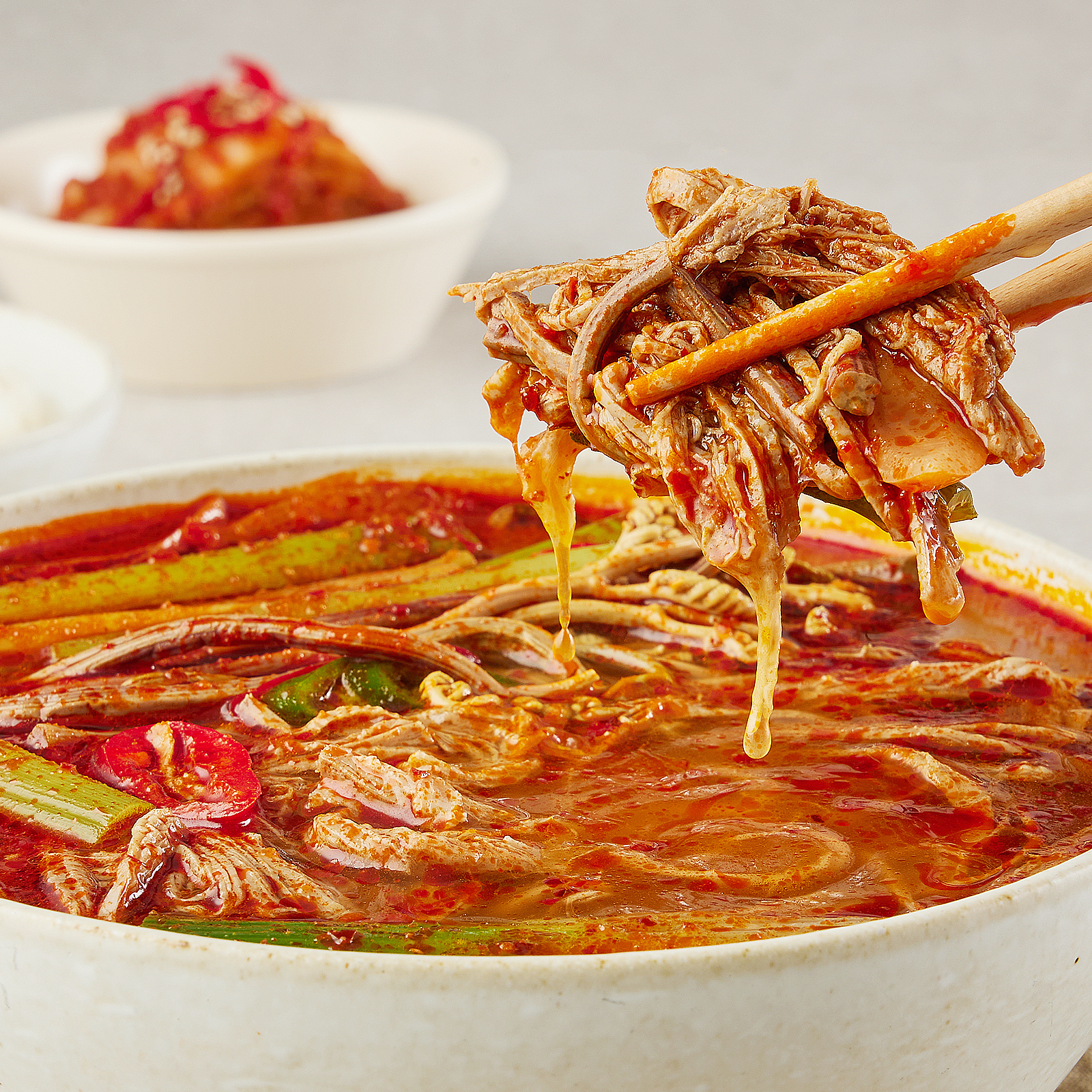 탕마켓 얼큰한 소고기 대파 고봉 육개장 800g 2인분 x 3팩 : 탕마켓 주안푸드