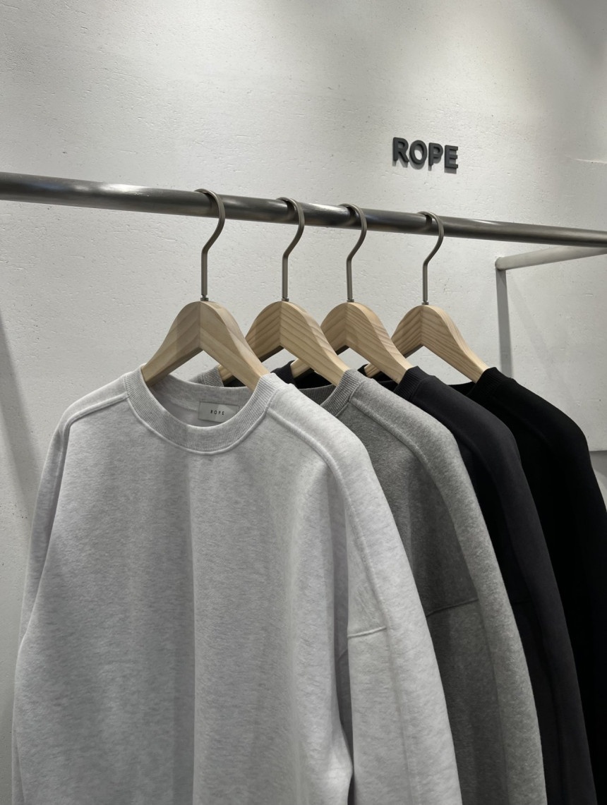 [무배] ROPE 양기모 무지 오버핏 맨투맨 4컬러 : 광주투엠