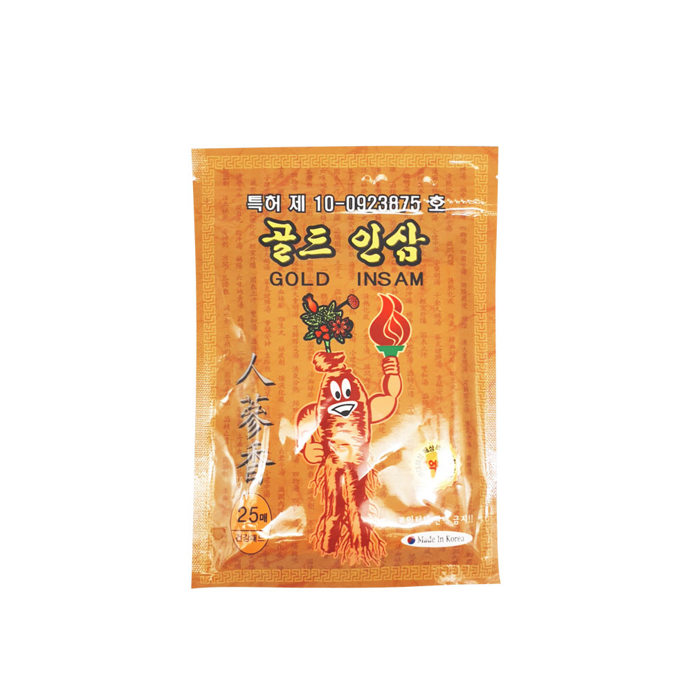 골드 인삼 패드 1팩 25매입 특허상품 파스 패치 무릎 손목 다리 관절통증 : 시리즈몰