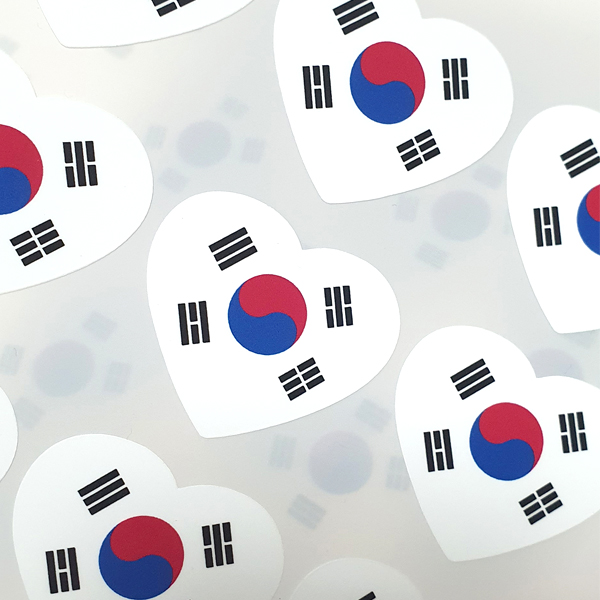 태극기 백색 은박방수 하트스티커 33개 FB1 : 에이드러브