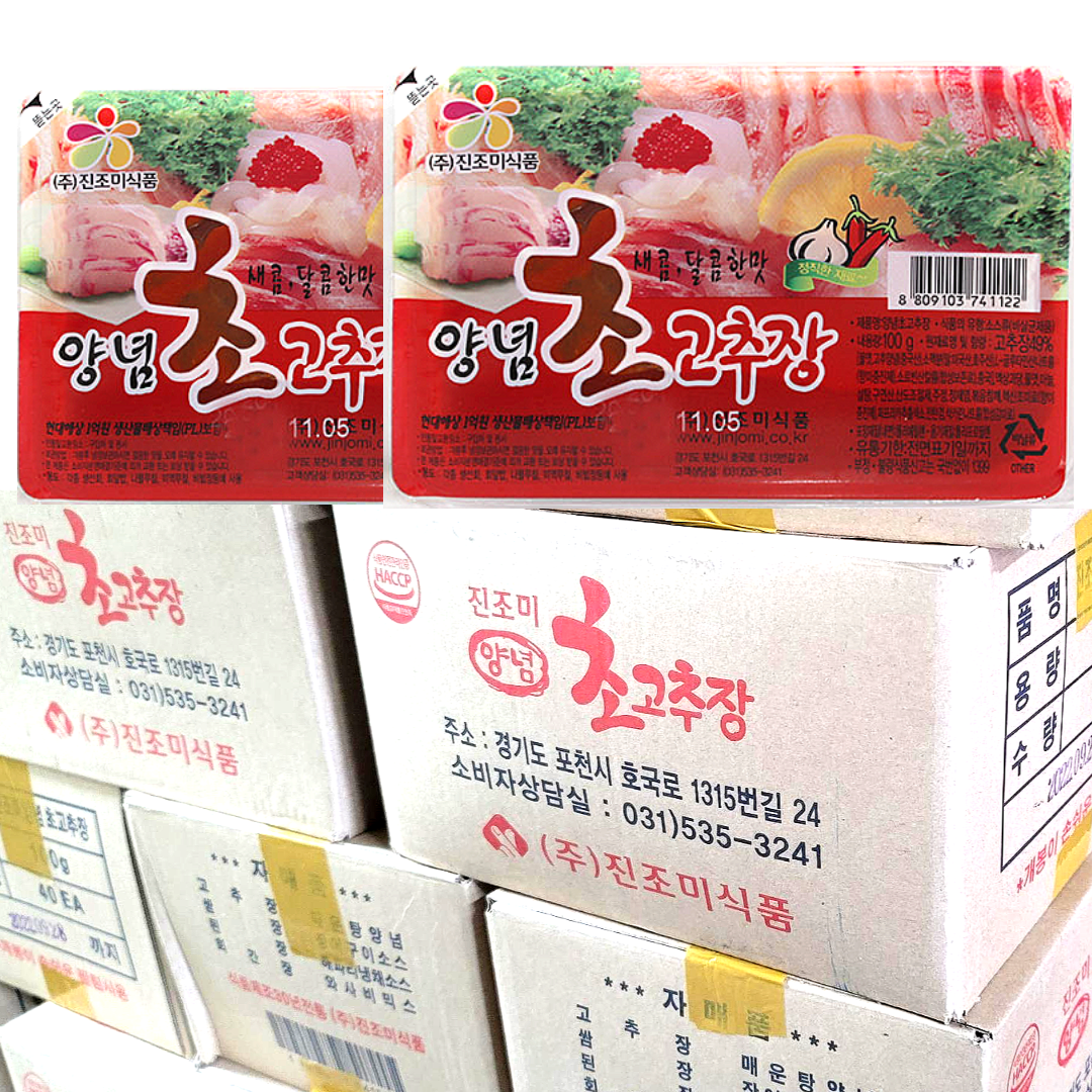 진조미 초고추장 100g x 40입 1박스 각초장 일회용 회포장 배달 업소용 : 정직한유통