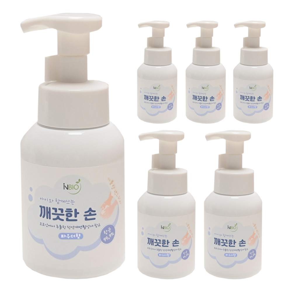 핸드워시 버블 손세정제 거품 깨끗한손 일반 본품6개 각300ml 아이엔바이오 : 아이엔바이오 IN BIO