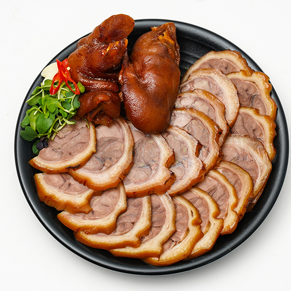 웰쉐프 해동 후 데워서 바로먹는 웰쉐프 왕족발 1kg 앞다리 새우젓2개 와사비1개 포함 : 한양제너럴푸드