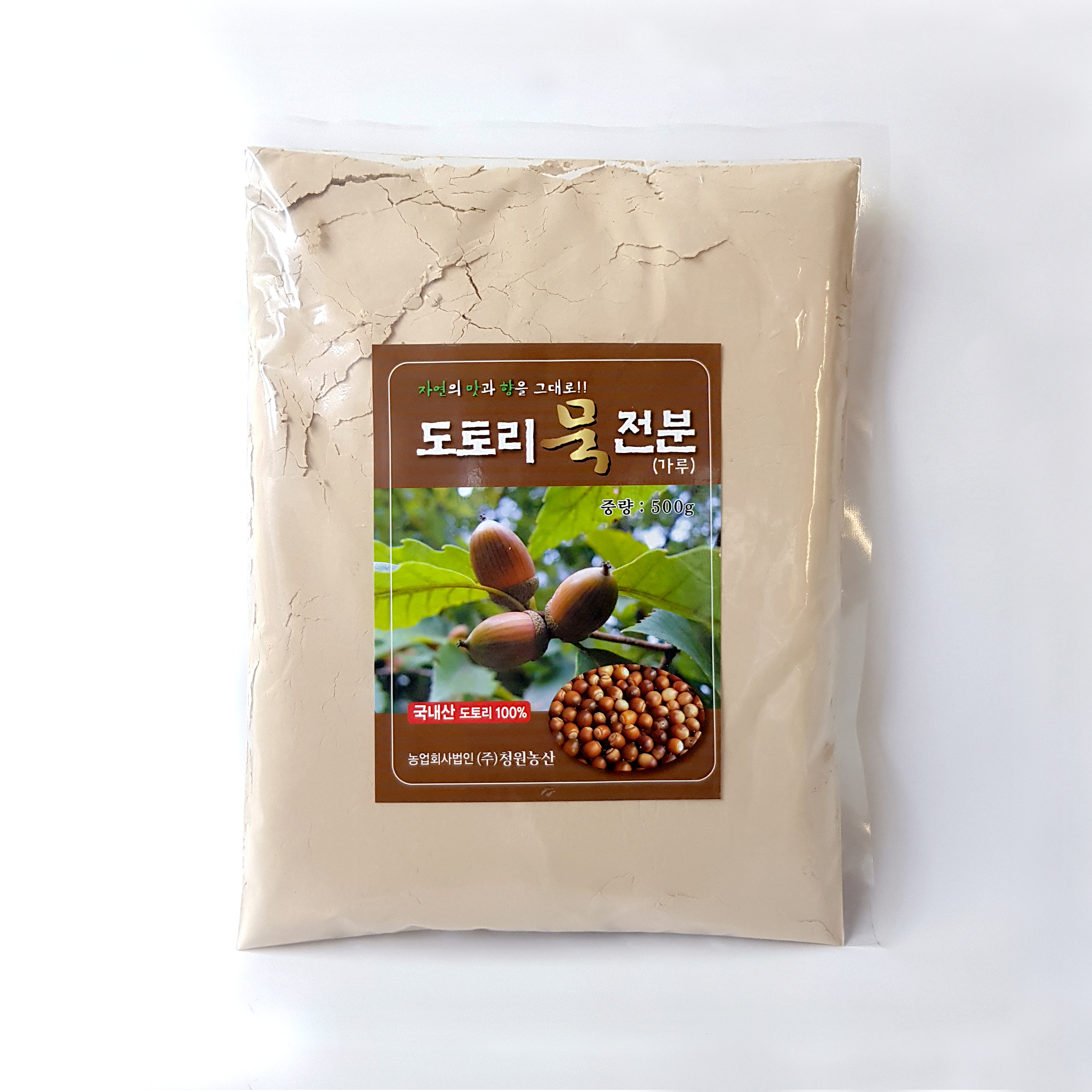 강원평창농원 국내산 도토리 100% 도토리묵 전분 (도토리 가루) 500g : 식구