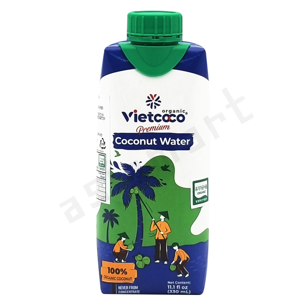 베트남 유기농 비엣코코 프리미엄 오가닉 코코넛워터 330ml VIETCOCO ORGANIC COCONUT WATER 아시아마트 : 아시아마트스토어