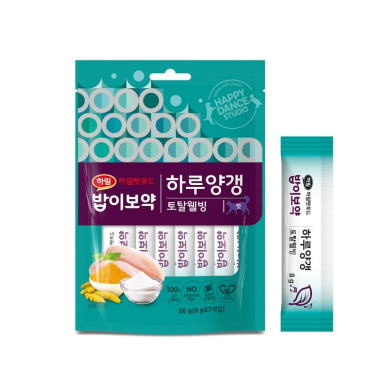하림펫푸드 밥이보약 하루양갱 캣 CAT 토탈웰빙 56g 고양이 간식 : 개밥냥밥