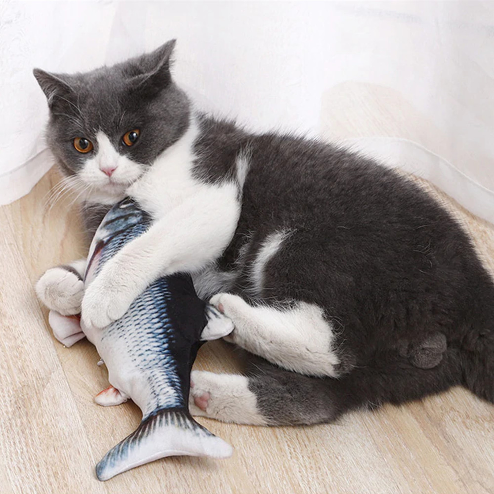 자동토닥이 고등어인형 움직이는물고기 아기 토닥토닥 춤추는물고기 생선 고양이 장난감 : 18시간