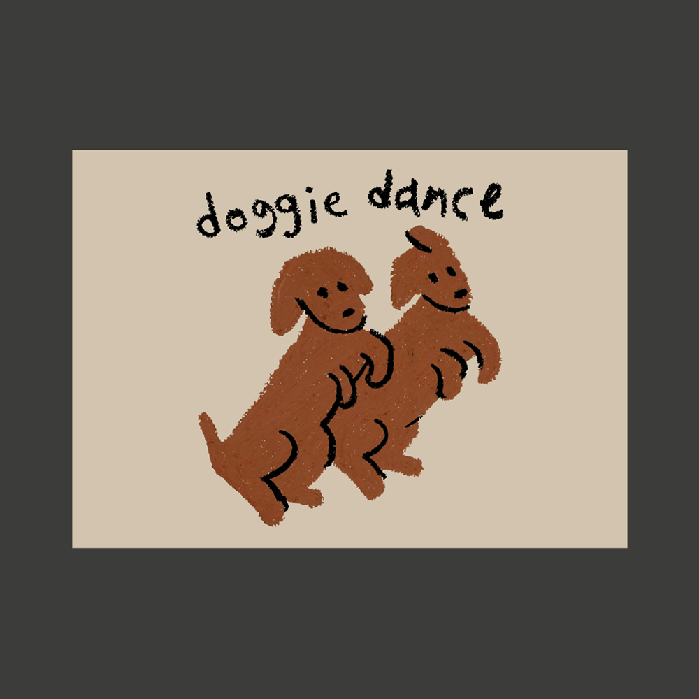 doggie dance 엽서 : 발구락 스튜디오