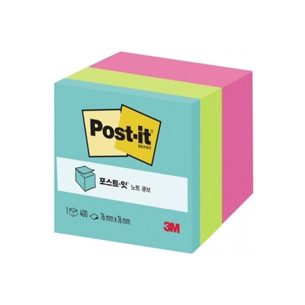 3M 포스트잇 노트 큐브 654 2027-RCR 76x76 : 맥스 스토어