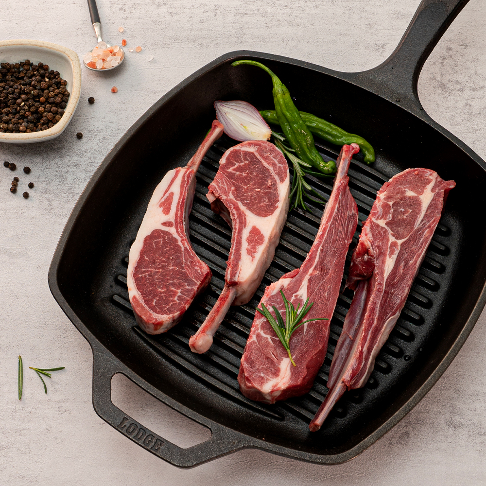 양고기 양꼬치 양갈비 프렌치랙 숄더랙 냉동 300g 캠핑 양 고기 꼬치 구이 : 은이세끼