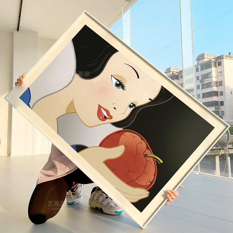인테리어 Anime Trend Painting 백설 공주와 독 사과 프린팅 거실 액자 : 골든에디션