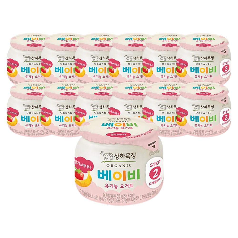 매일 상하목장 베이비 유기농 요거트 딸기바나나 85gx12개 아이스박스배송 : 와이어트