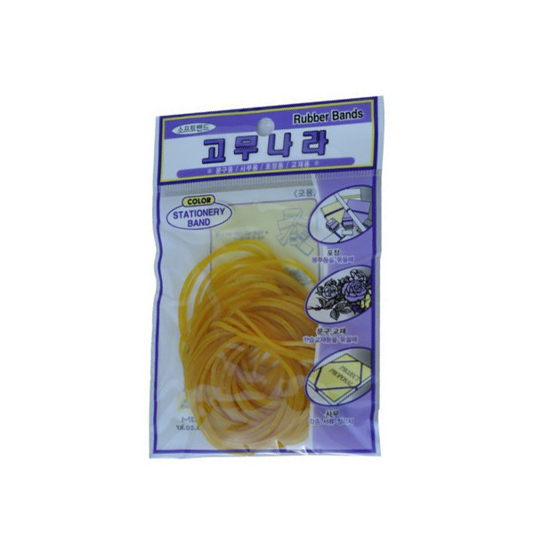 고무나라 노란 고무줄 약 30p 파마 롯드 노랑 고무밴드 : 야시엘