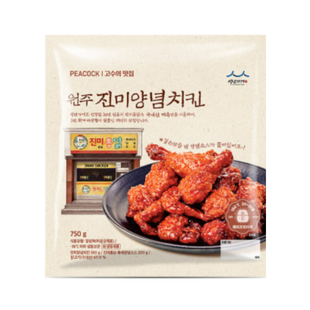 피코크 원주 진미 양념치킨 750g : 토즈미
