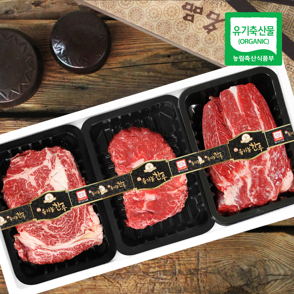지리산 산청 유기농 한우 선물세트(등심300g+불고기300g+사태300g) : 친환경팔도