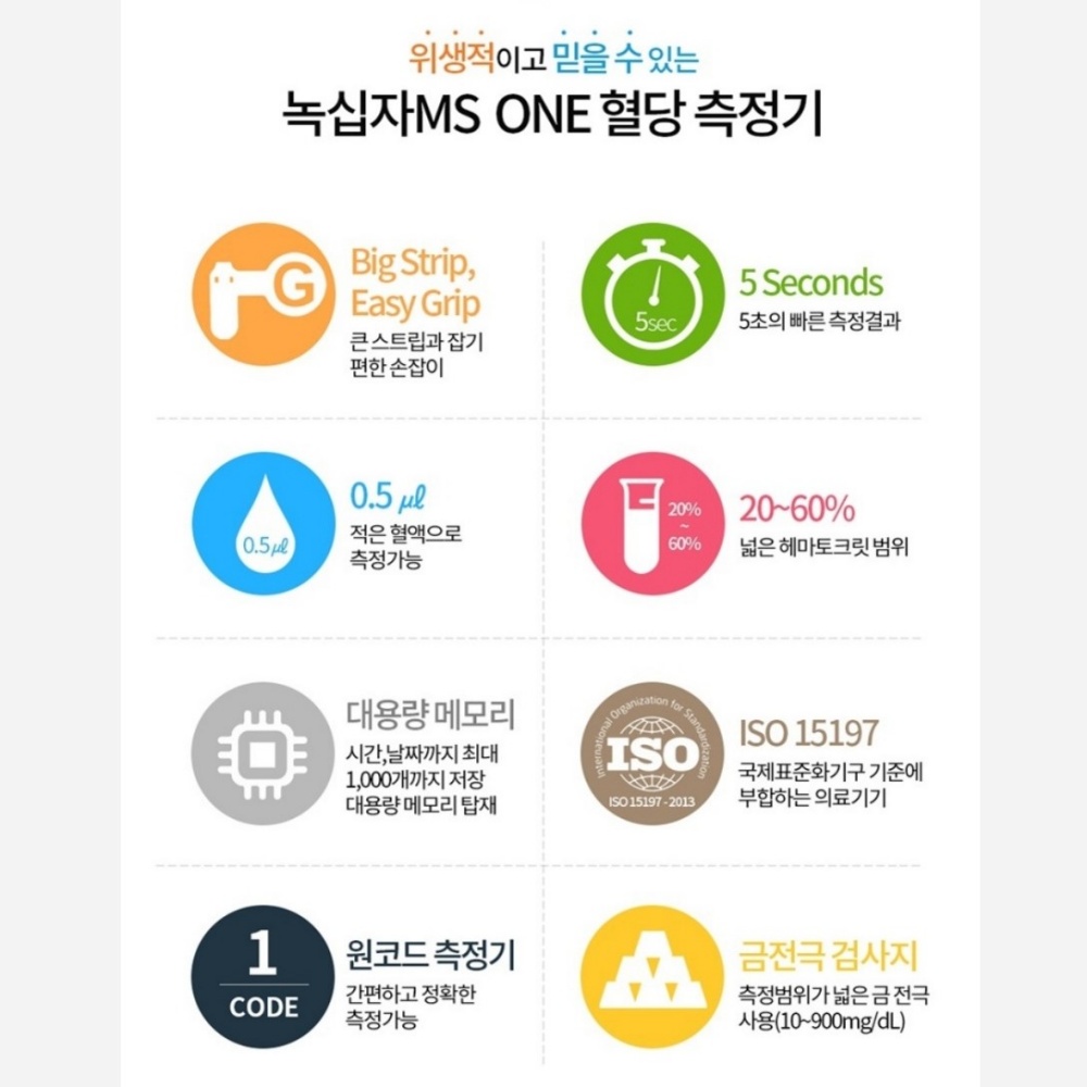 녹십자 엠에스원 혈당 시험지 당 스트립 검사지 50매+알콜솜100매 : 메디딤스
