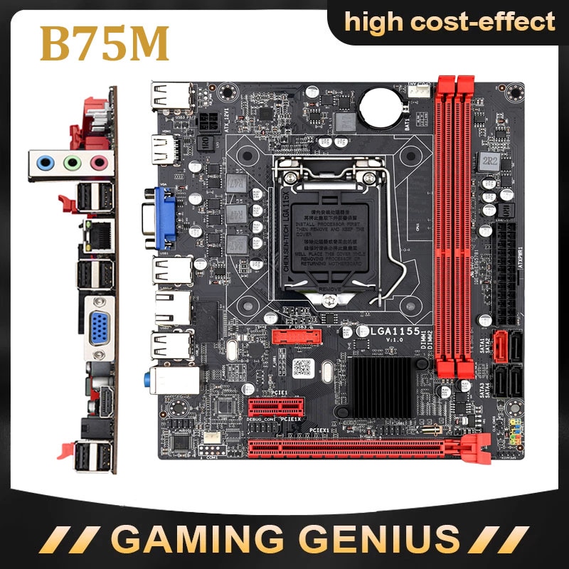인텔 AMD 게이밍 코어 i7 / i5/i3/펜티엄/셀러론 LGA1155 DDR3 M-ATX 마더 보드 8G RAM 용 B75 LGA 1155 : 홍홍 369