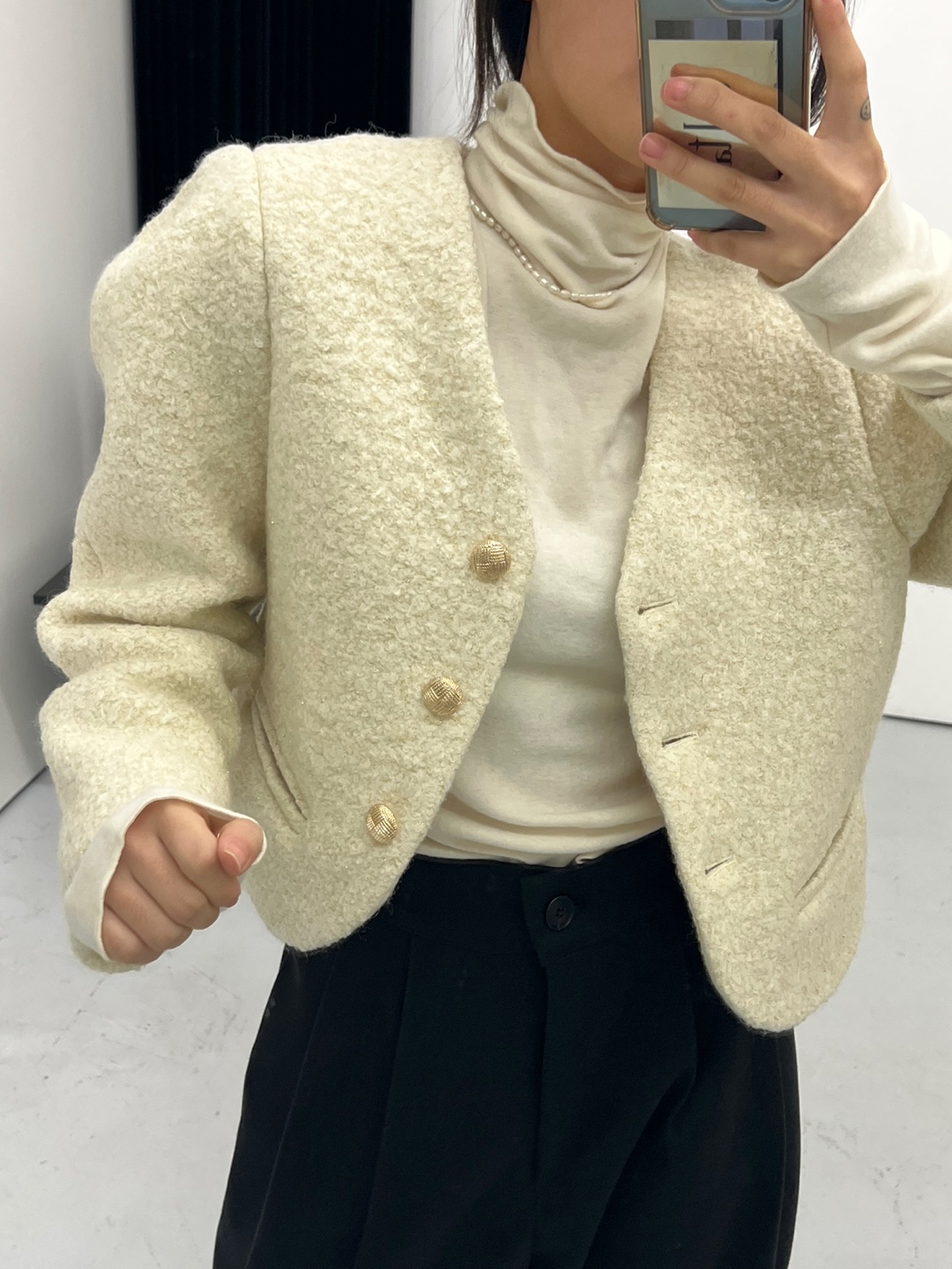 노카라 벌룬 울 자켓 : 더블제이 라벨