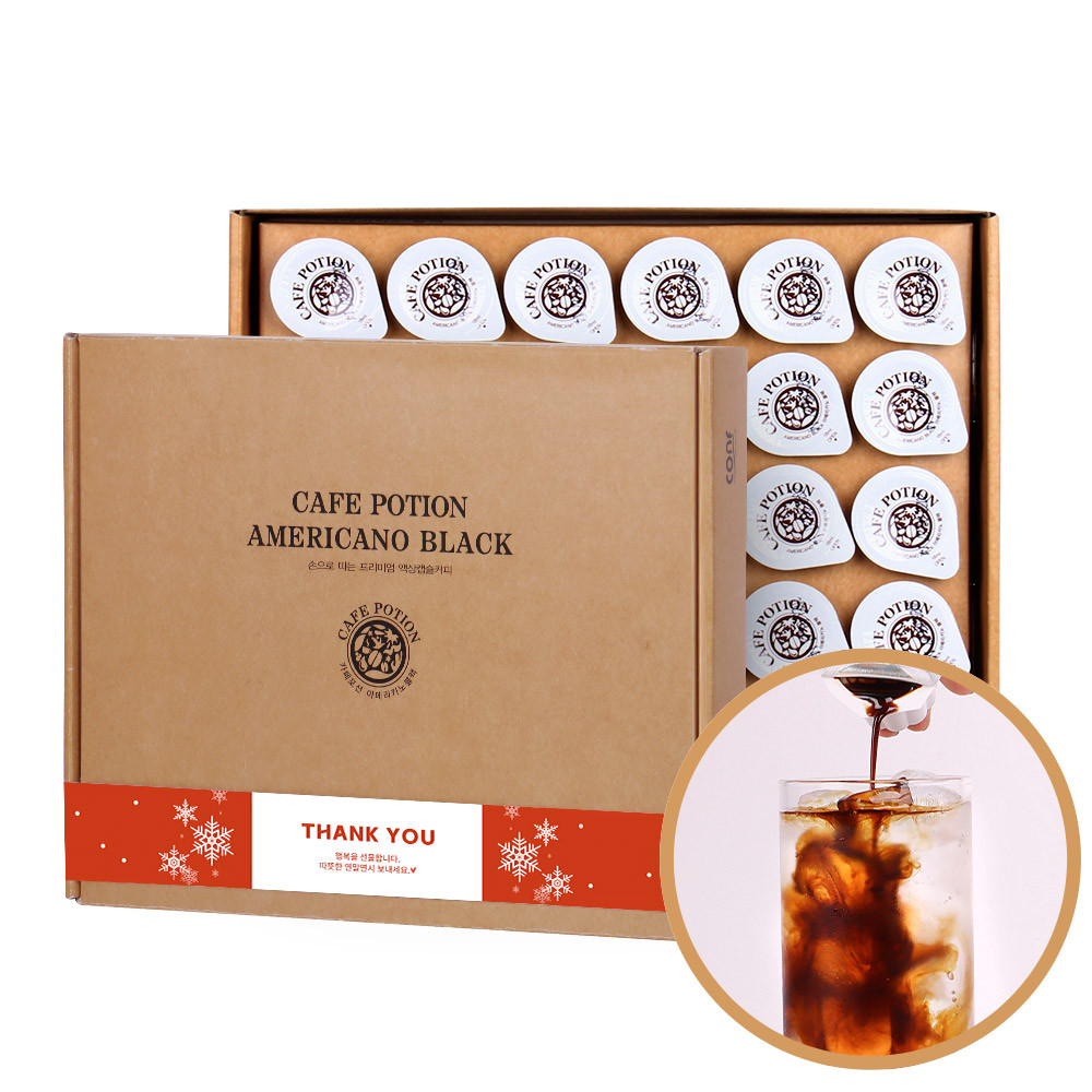 코엔에프 카페포션 아메리카노 커피 (블랙/헤이즐넛) 20ml 30개입 선물세트 / 액상 캡슐커피 포션커피 : 청담프라그랑스