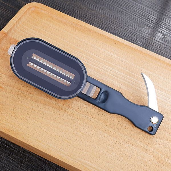 물고기 피부 브러시 긁기 낚시 스케일 Graters 빠른 제거 칼 청소 필러 스케일러 스크레이퍼 해산물 도구, : MIROONA