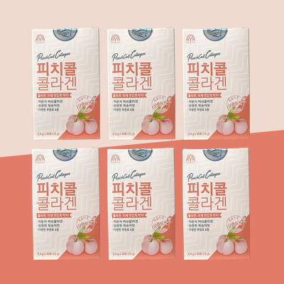 [6개월분] 피치콜 콜라겐 복숭아맛 캐나다산 저분자 콜라겐 6박스 : 건강네이처팜