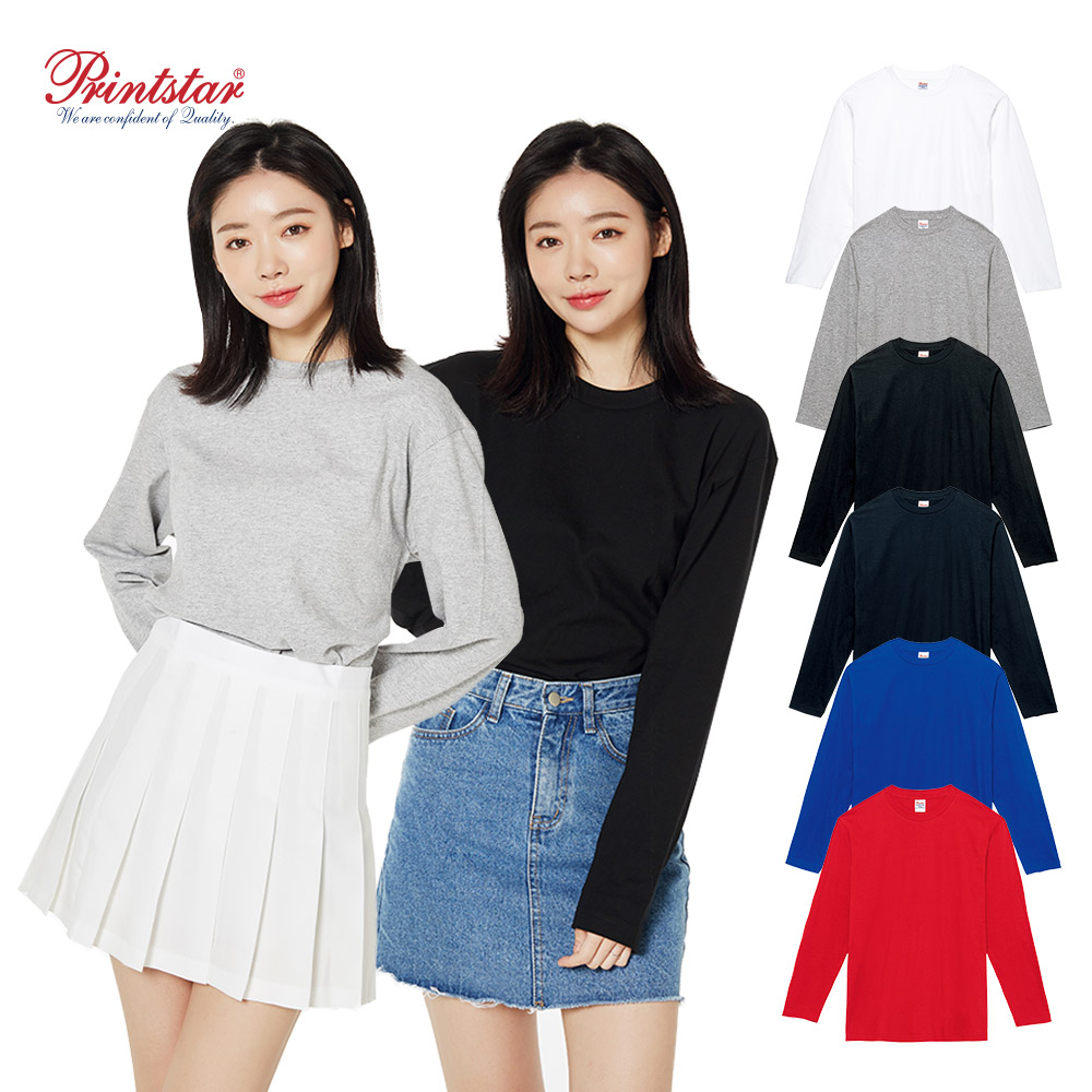 17수 무지 긴팔 티셔츠 기본 면티 이너티 빅사이즈 프린트스타 : 365 마이티