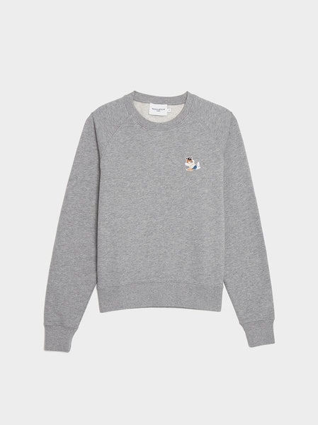 메종키츠네 여성용 W Dressed Fox Patch Adjusted Sweatshirt Grey Melange JW00319KM0001_H150 : SELLRAREGOODS