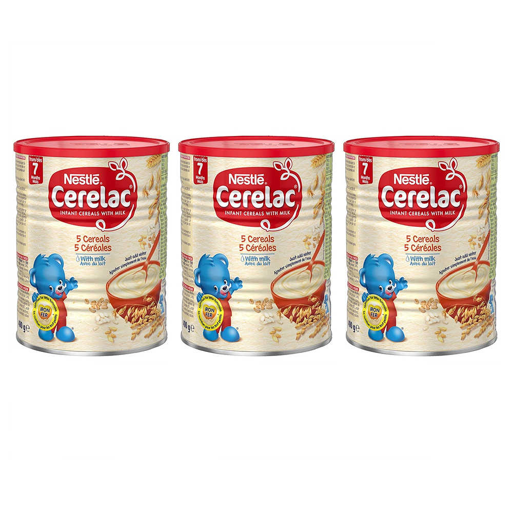 Nestle Cerelac 5 Cereals with Milk 네슬레 세레락 5 시리얼 밀크 이유식 400g 3개 : SS shop