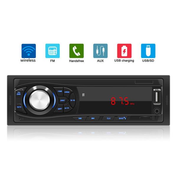 유니버설 카 라디오 FM LED 디지털 화면 DC 12V 패널 자동 오디오 블루투스 MP3 플레이어 USB2.0 충전기 TF 카드 U 디스크 : 더블제이 글로벌