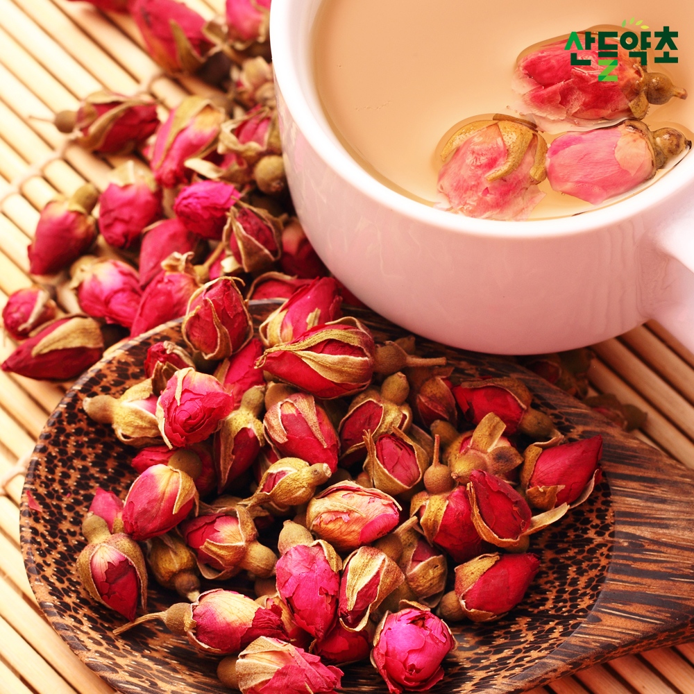 장미차 200g 장미꽃봉우리 장미꽃차 : 산들약초