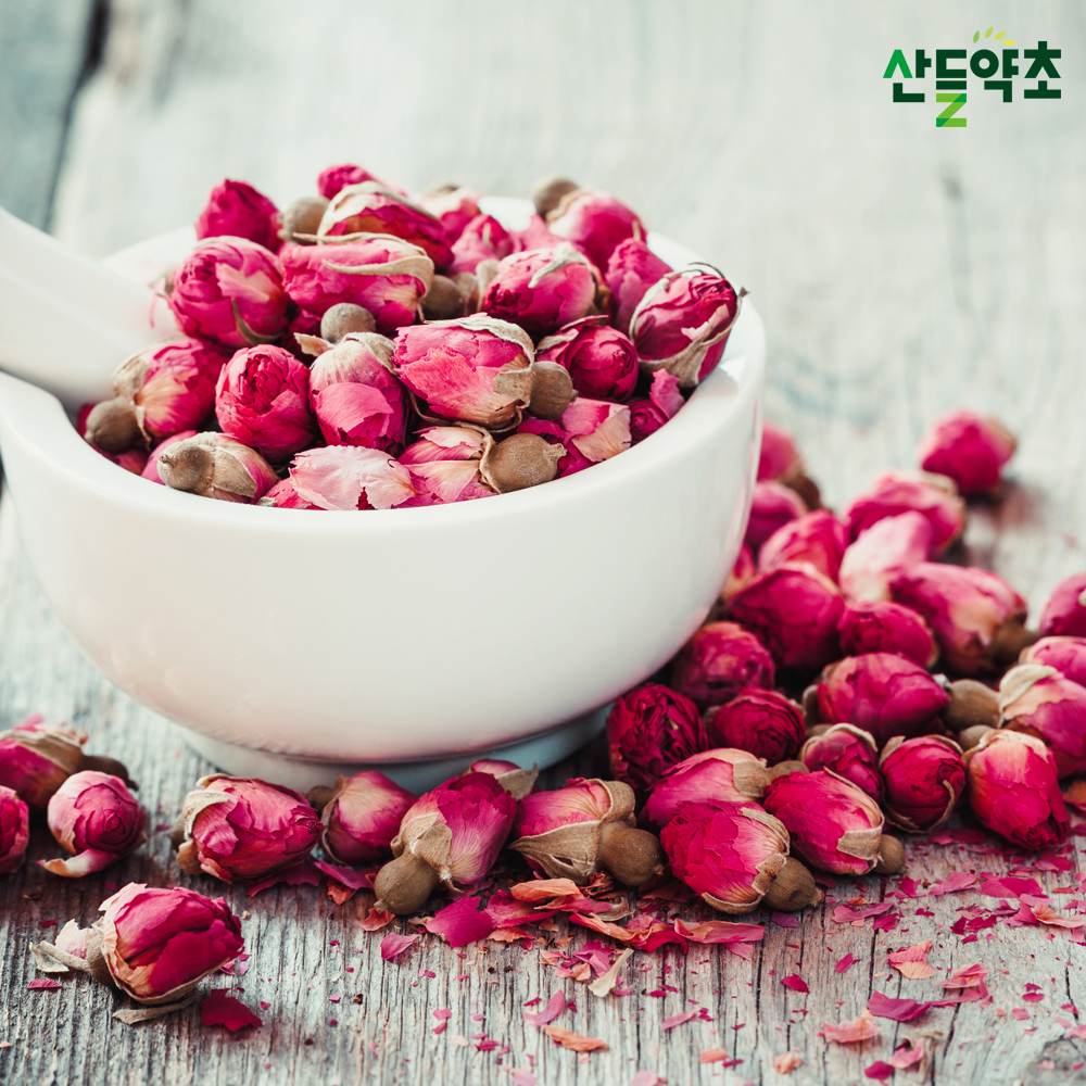 장미차 200g 장미꽃봉우리 장미꽃차 : 산들약초