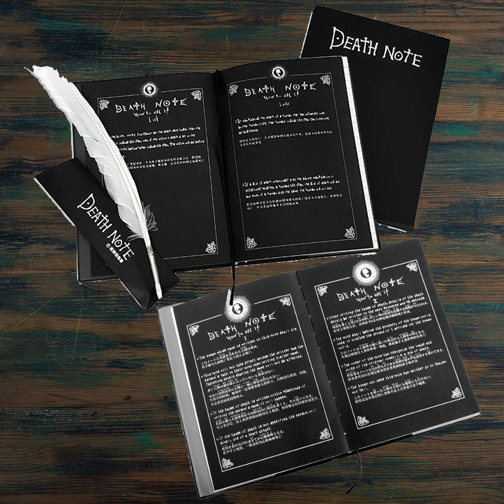 레이지데이즈 데스노트 깃털펜 포함 공책 비밀 책 쓸모없는 쓸데없는 웃긴 신박한 재미있는 선물, 블랙, 1개 상세사진 1