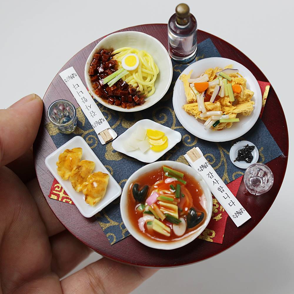납골당꾸미기 중화요리 미니어처 (짜장면 짬뽕 탕수육 군만두 고량주) 봉안당 추모관 제사상 : 매니아월드