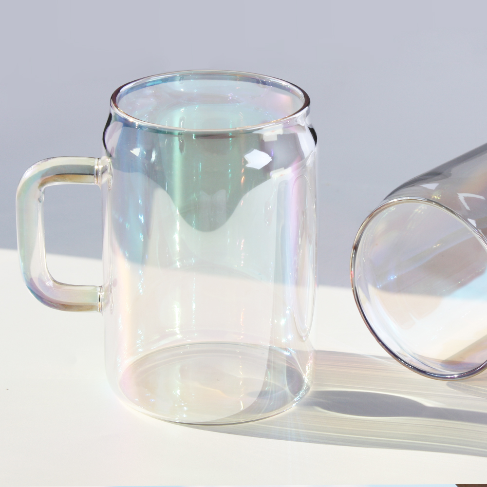 오로라 비어캔글라스 700ml 대용량 홀로그램유리컵 내열 맥주잔 카페 아이스 아메리카노컵 : 소울빈