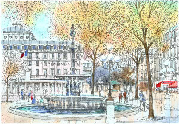 롤프 라플레비스키 Rolf RAFFLEWSKI, 파리 풍경 PARIS A11 (에디션아트 프랑스 판화) : 그림가게쏠